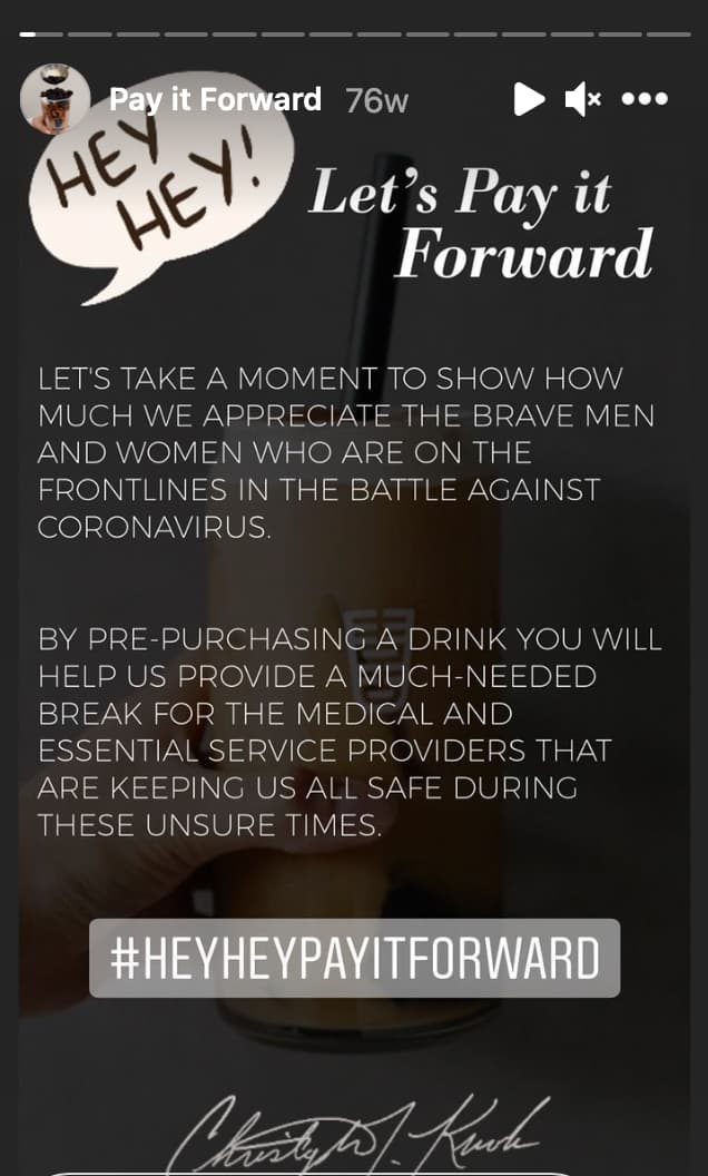 pay it forward story IG
